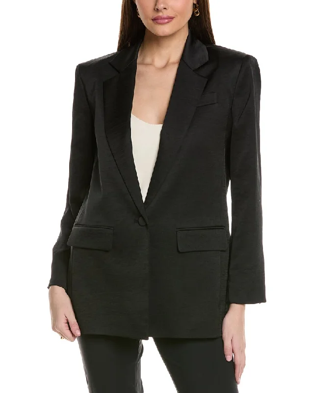 Women’s checked blazers for preppy chic -Kenneth Cole Satin Jacket