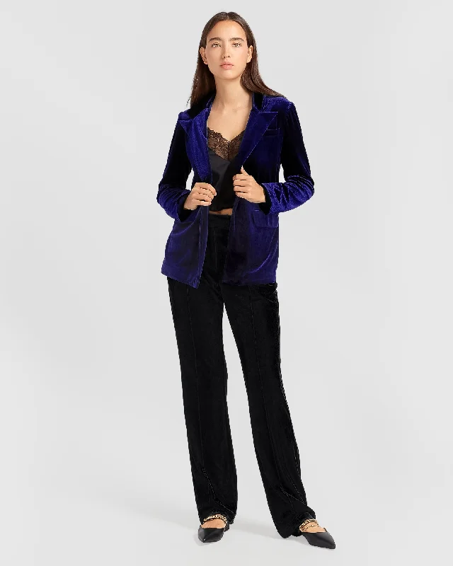 Women’s quilted jackets for practical warmth -Eternity Velvet Blazer - Royal Blue