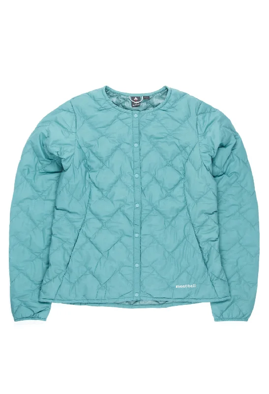 Women’s bomber coats for sporty look -Montbell Women's Superior Down Round Neck Jacket - Bottle Green