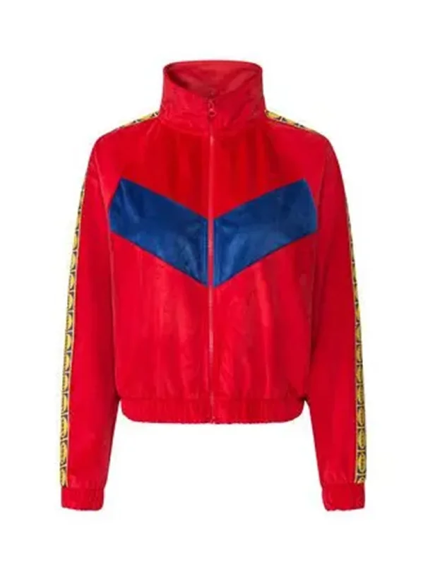 Women’s bomber-style jackets for trendy flair -Women's Colorblocked Jacket,Red/Blue