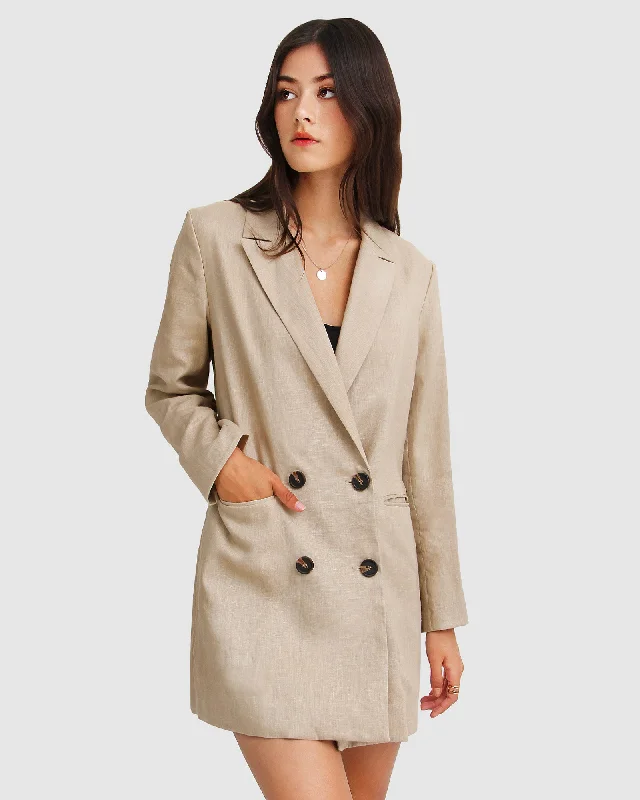 Women’s button-up jackets for easy styling -Princess Anna Blazer Dress - Sand