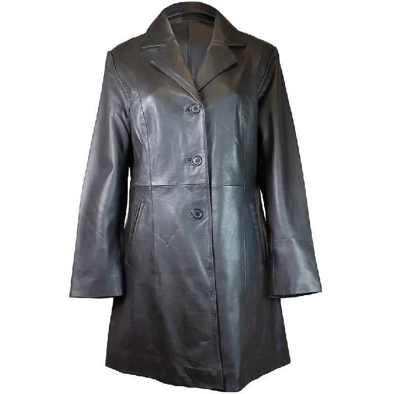 Women’s winter coats for cold weather protection -BOL Women's Leather Long Car Coat