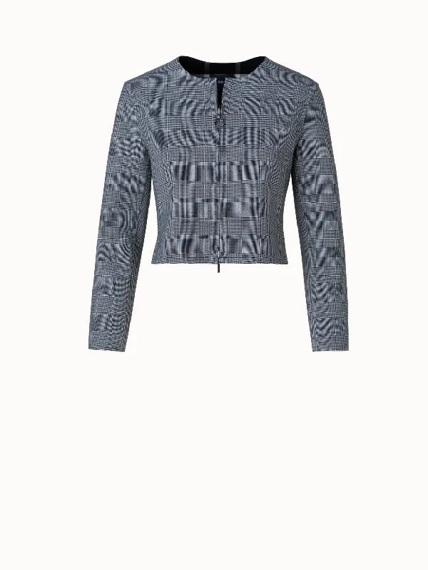 Women’s checkered coats for stylish patterns -Reversible Checked Wool Double-Face Jacket