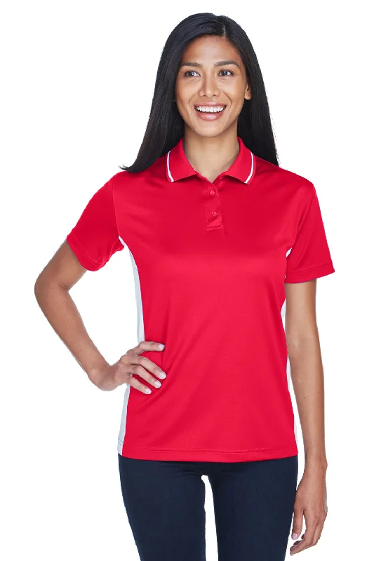 Women’s wrap tops for trendy style -UltraClub Womens Cool & Dry Moisture Wicking Short Sleeve Polo Shirt - Red/White