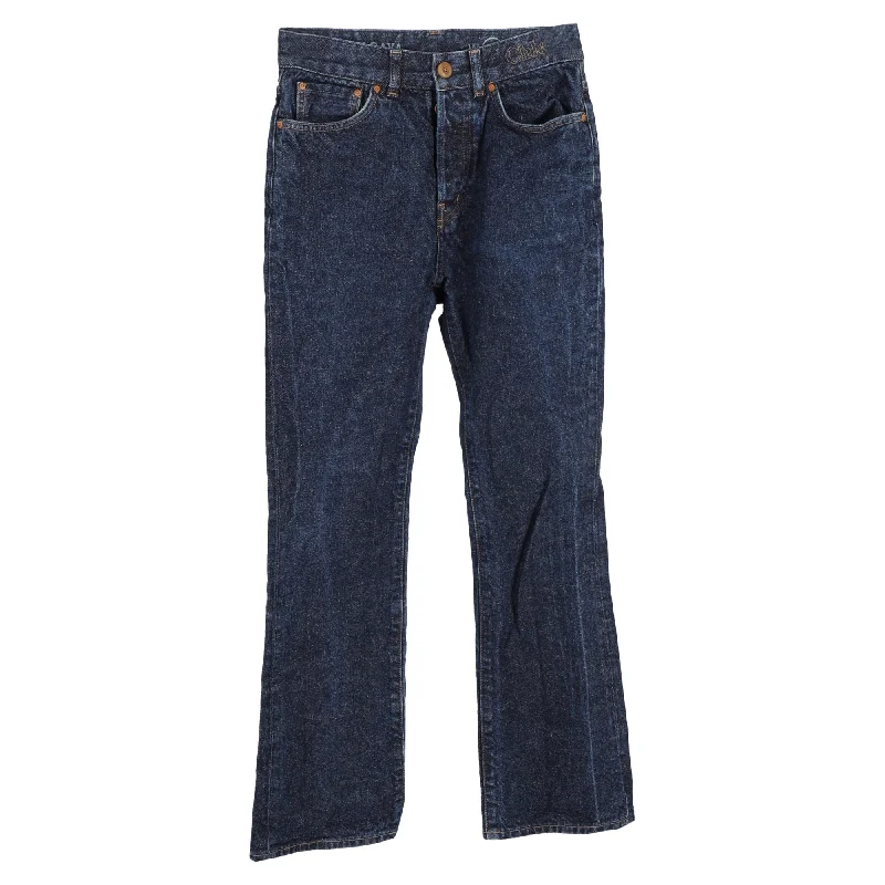 Women’s printed pants for bold looks -Chloé High-Waisted Wide-Leg Jeans in Blue Cotton Denim