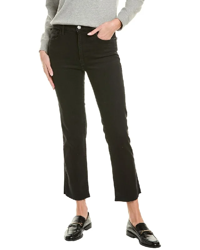 Women’s wide-leg trousers for airy style -FRAME Denim Le High Black Thorn Straight Jean