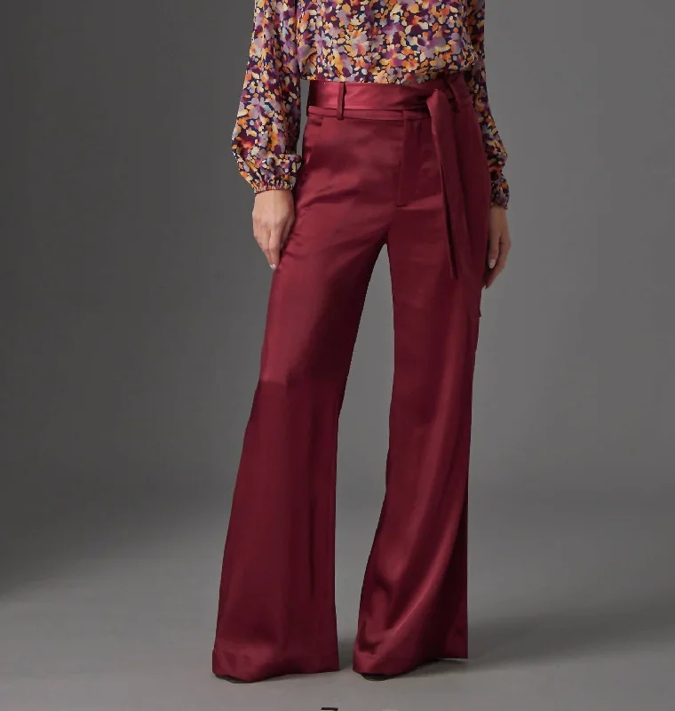 Women’s fleece-lined pants for extra warmth -Oaklyn Pant In Burgundy