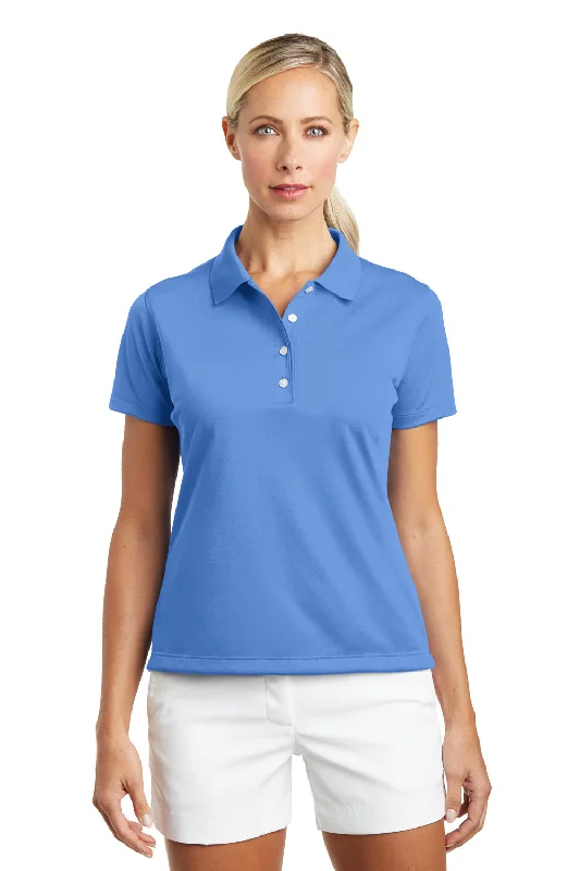 Women’s boxy tops for relaxed fit -Nike Womens Tech Basic Dri-Fit Moisture Wicking Short Sleeve Polo Shirt - University Blue