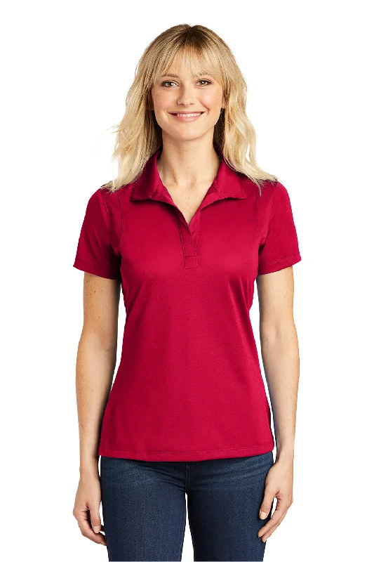 Women’s blouson tops for elegant drape -Sport-Tek Womens Sport-Wick Moisture Wicking Short Sleeve Polo Shirt - Deep Red