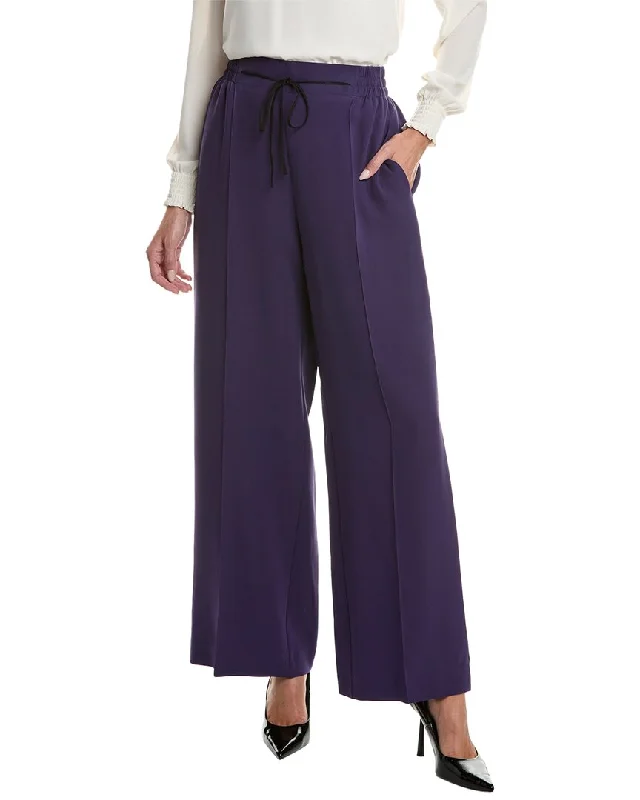 Women’s high-rise denim for flattering silhouette -Oscar de la Renta Silk-Blend Pant