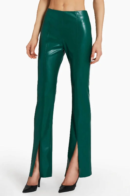 Women’s tapered pants for sleek look -Tavira Faux Leather Pant In Green