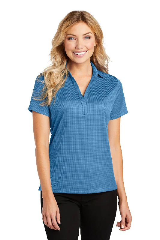 Women’s hoodie tops for casual comfort -Port Authority Womens Performance Moisture Wicking Short Sleeve Polo Shirt - Ocean Blue