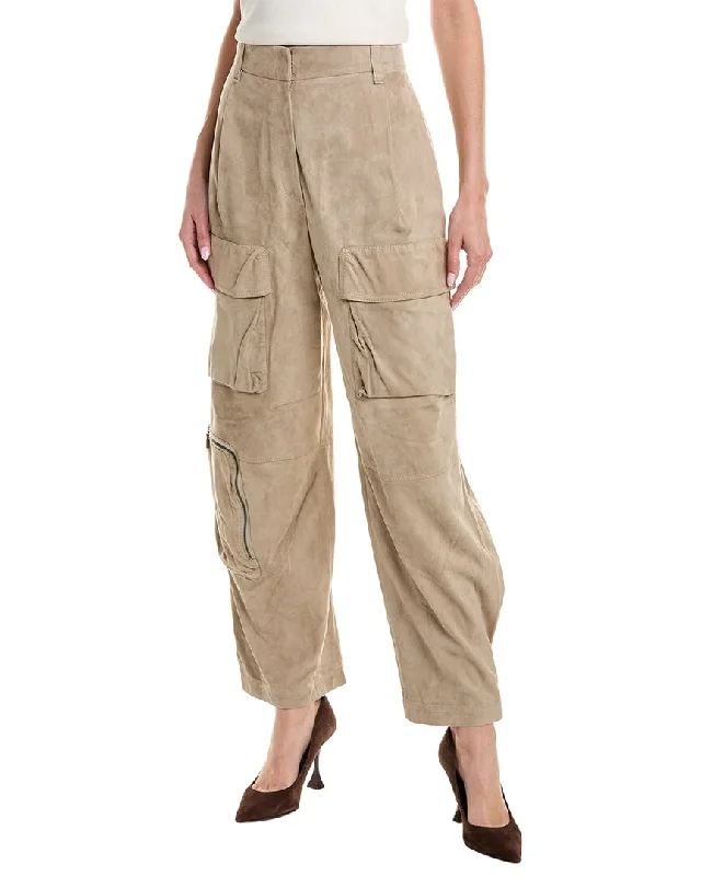 Women’s tulle pants for whimsical fashion -Brunello Cucinelli Leather Pant