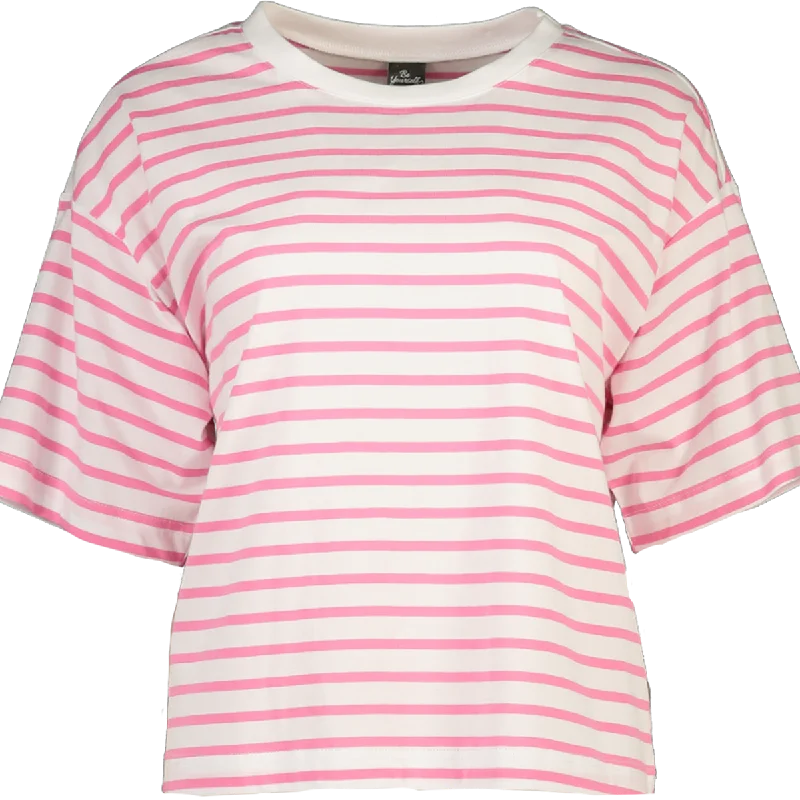 Women’s cotton tops for breathable wear -Pink Stripe T-Shirt