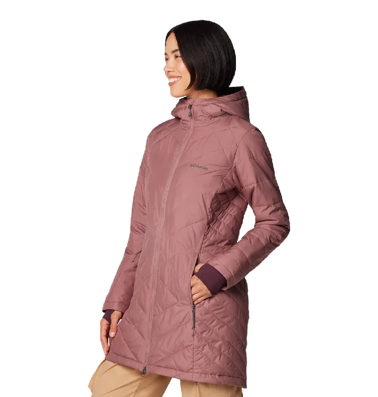 Women’s puffed vests for outdoor activities -Columbia Heavenly™ Long Hooded Jacket - Women