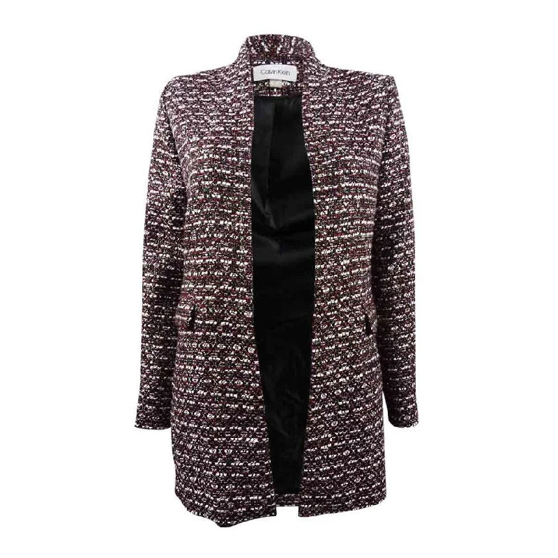 Women’s summer jackets for lightweight wear -Calvin Klein Women's Tweed Open-Front Jacket