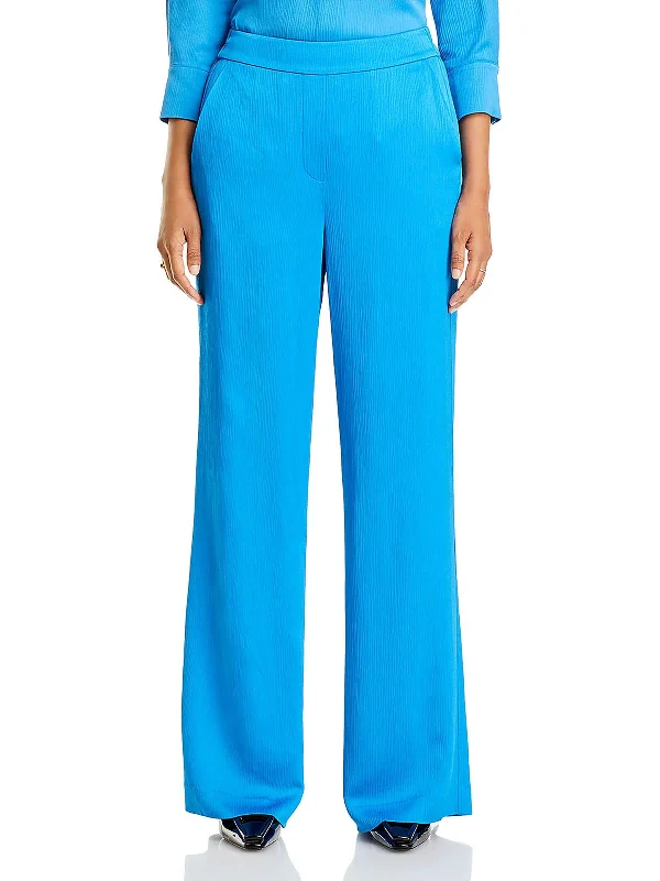 Women’s tailored trousers for professional look -Womens High Rise Pleated Wide Leg Pants