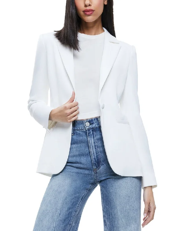 Women’s puffed sleeve jackets for dramatic flair -alice + olivia Blake Blazer