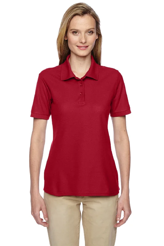 Women’s denim tops for casual chic -Jerzees Womens Easy Care Moisture Wicking Short Sleeve Polo Shirt - True Red - Closeout