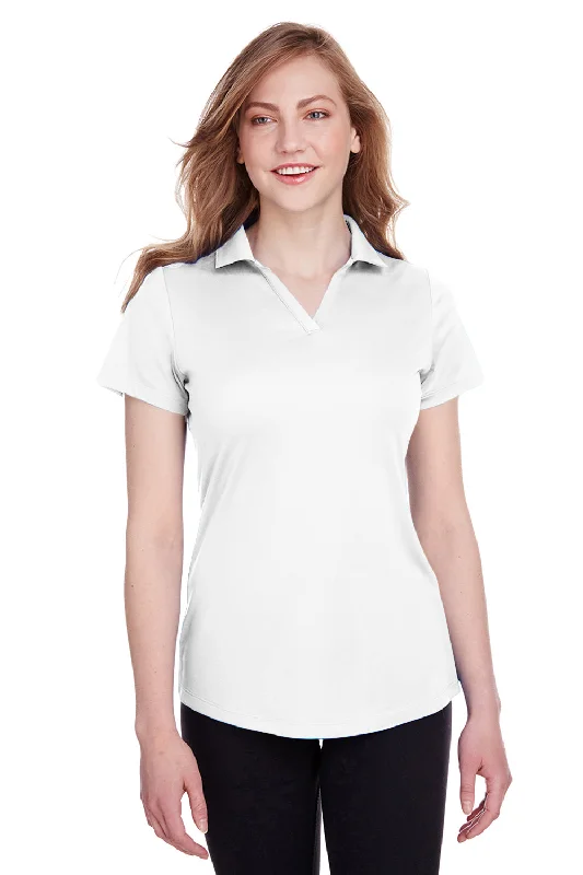 Women’s racerback tops for sporty style -Puma Womens Icon Performance Moisture Wicking Short Sleeve Polo Shirt - Bright White