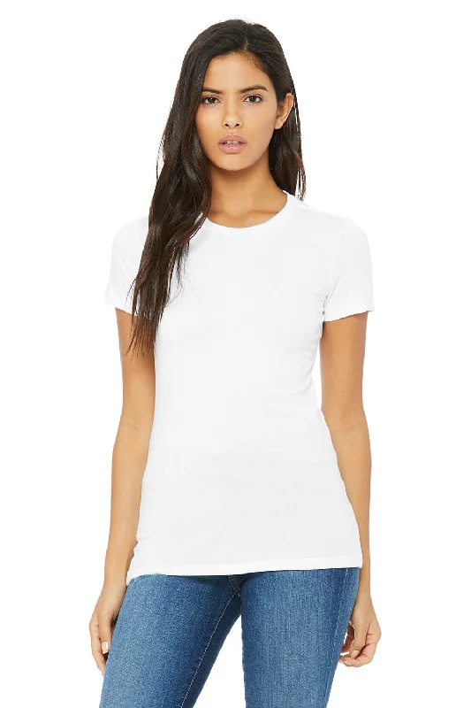 Women’s wrap tops for trendy style -Bella + Canvas Womens The Favorite Short Sleeve Crewneck T-Shirt - Solid White