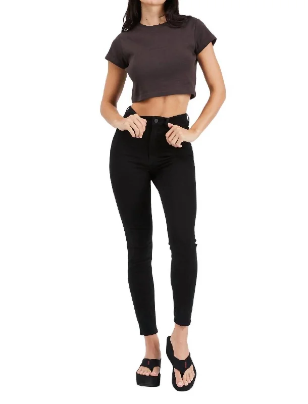 Women’s athletic pants for active wear -High Skinny Ankle Basher Jeans In Black Magic