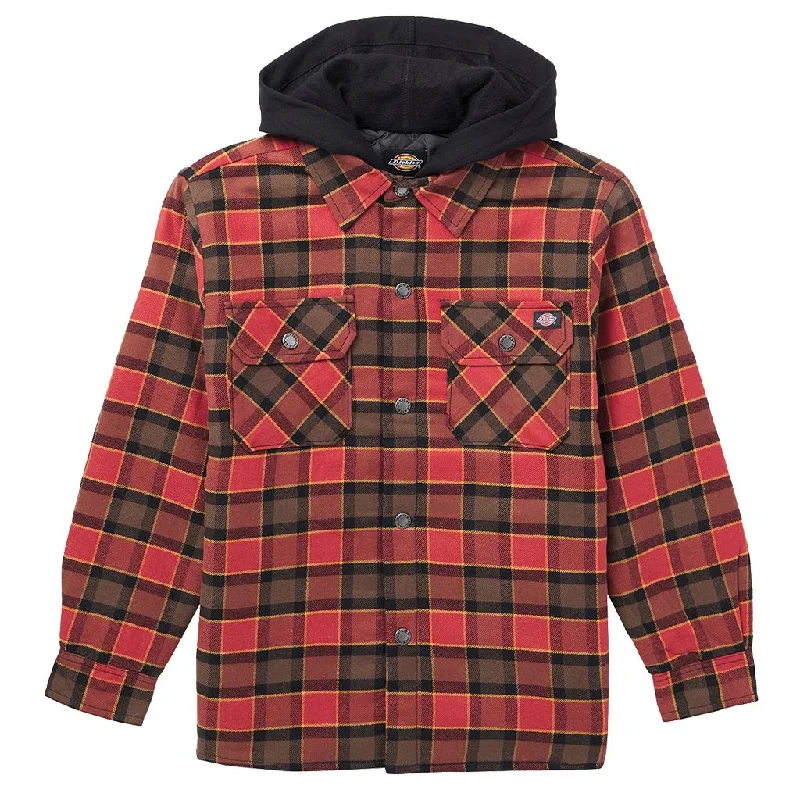 Women’s bomber coats for sporty look -Boy's Dickies Flannel Shirt Jacket