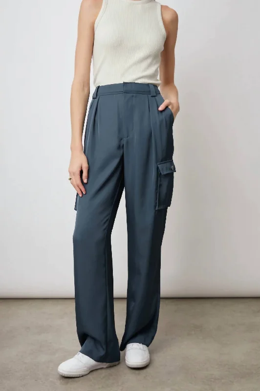 Women’s ribbed pants for textured style -Harlow Pant In Deep Sea