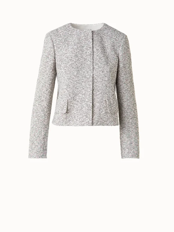 Women’s short jackets for casual chic -Cropped Bouclé Tweed Jacket