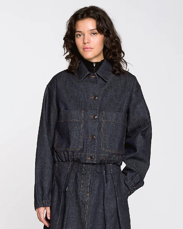 Women’s casual parkas for weekend wear -G.o.D Woopsie Jacket Hemp Denim Indigo