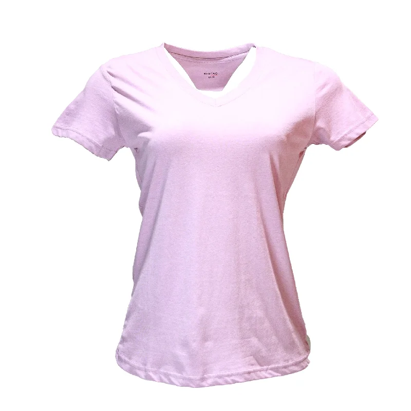 Women’s jogger-style pants for street wear -Mauve Short Sleeve V Neck T Shirt