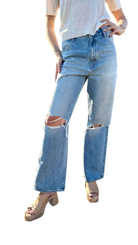 Women’s wide-leg denim for laid-back fashion -Heidi Jean In Distressed Blue