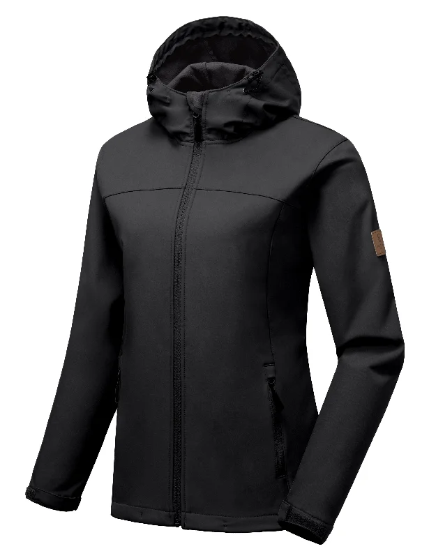 Women’s cape coats for dramatic flair -Women's Softshell Jacket Hooded Windproof Fleece Lined Jackets