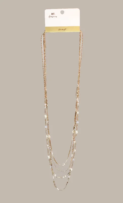 Women’s fitted denim for sleek fit -Gold   Embellished Necklace