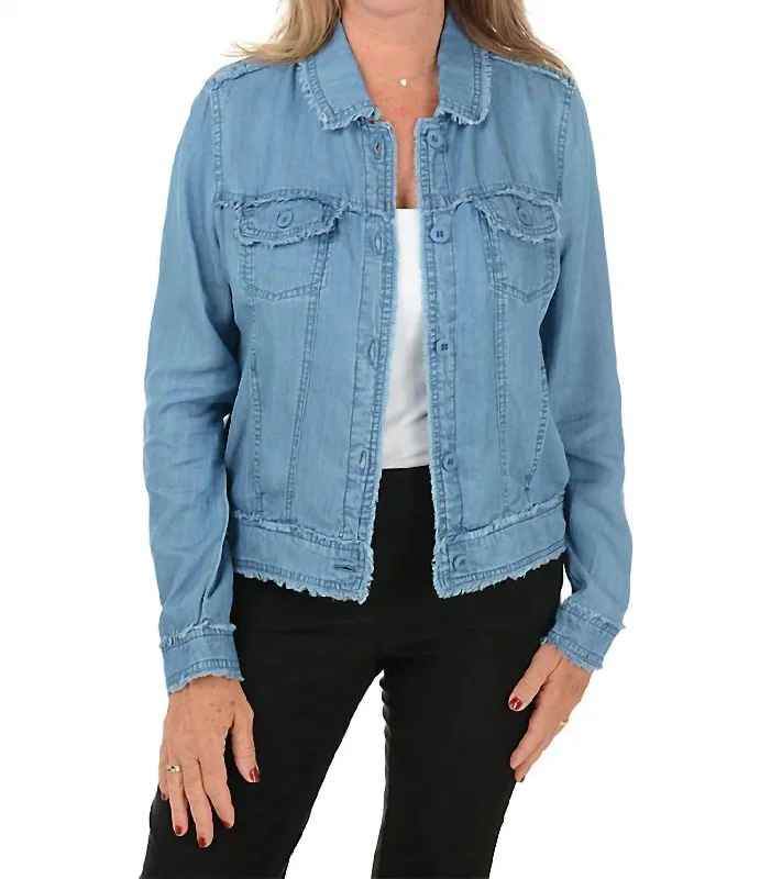 Women’s pea coats for timeless style -Travel Jacket In Denim