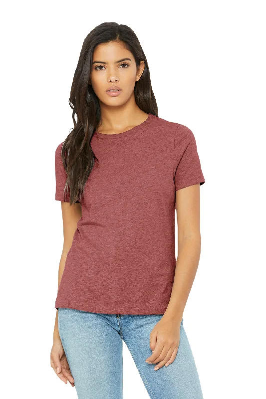 Women’s tank blouse tops for warm weather -Bella + Canvas Womens CVC Short Sleeve Crewneck T-Shirt - Heather Mauve