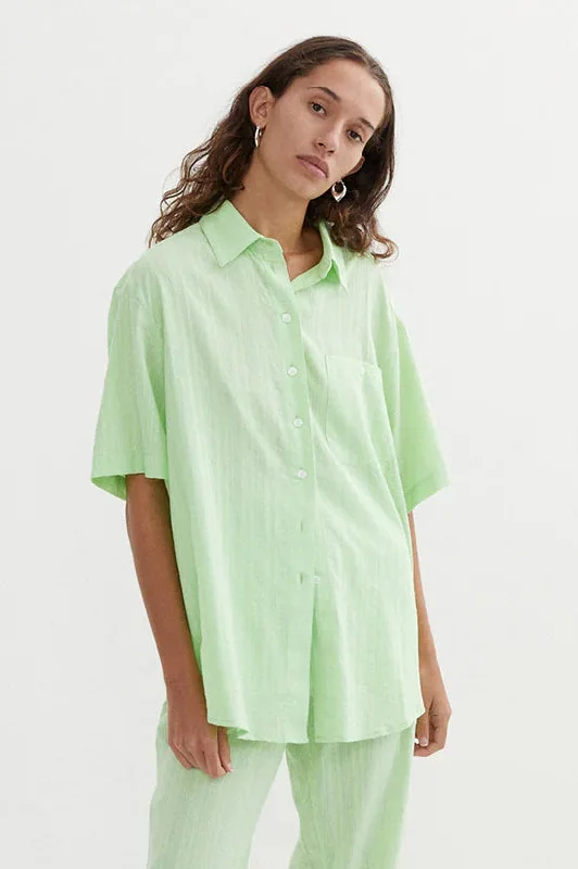 Women’s velvet tops for elegant texture -BLANCA Womens Primrose Shirt - Green