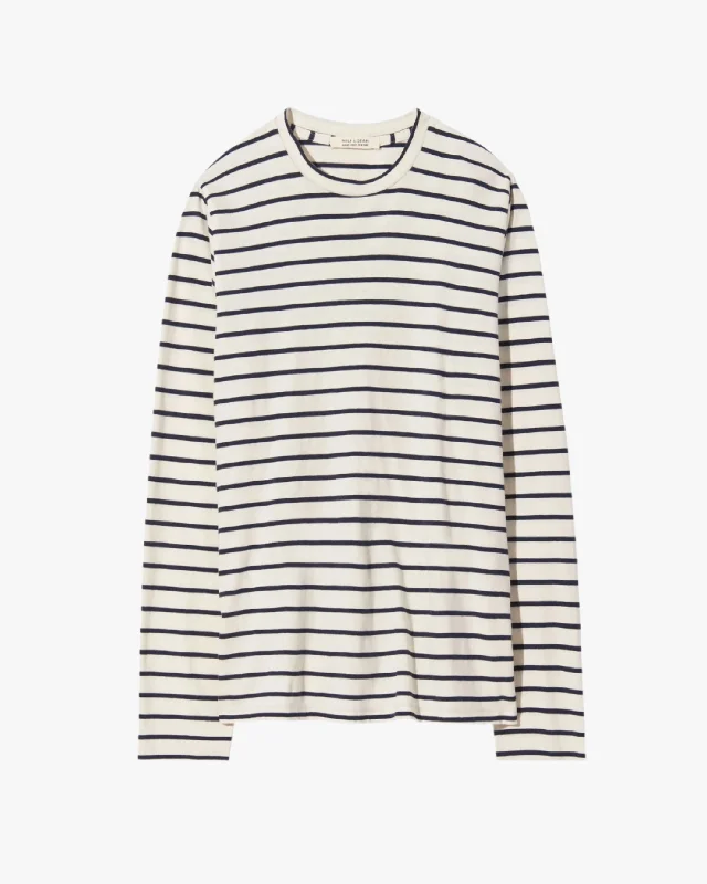 Women’s ruched tops for textured fit -Susana Striped LS Tee