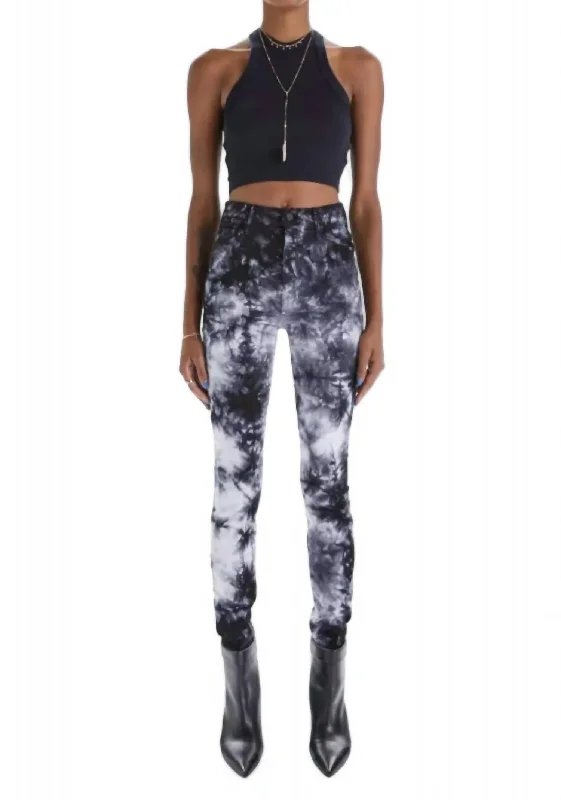 Women’s jogger leggings for sporty look -Super Swooner Tie Dye Skinny Jean In Winding Paths