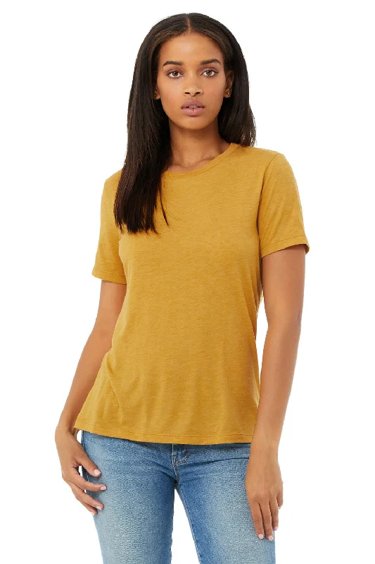 Women’s asymmetric tops for modern silhouette -Bella + Canvas Womens Short Sleeve Crewneck T-Shirt - Mustard Yellow