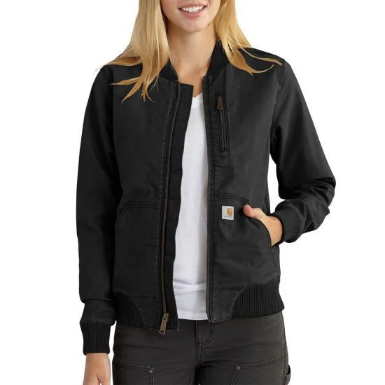 Women’s puffed vests for outdoor activities -Crawford Bomber Jacket - Black