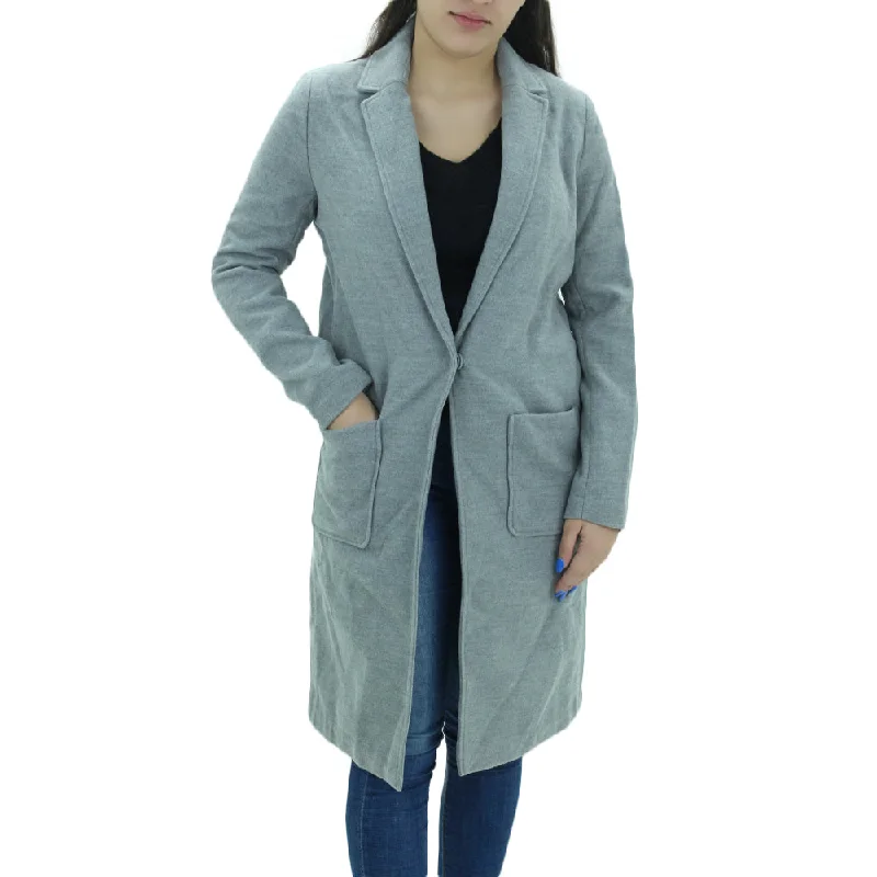 Women’s denim jacket coats for laid-back fashion -Women's Plain Long Coat,Grey