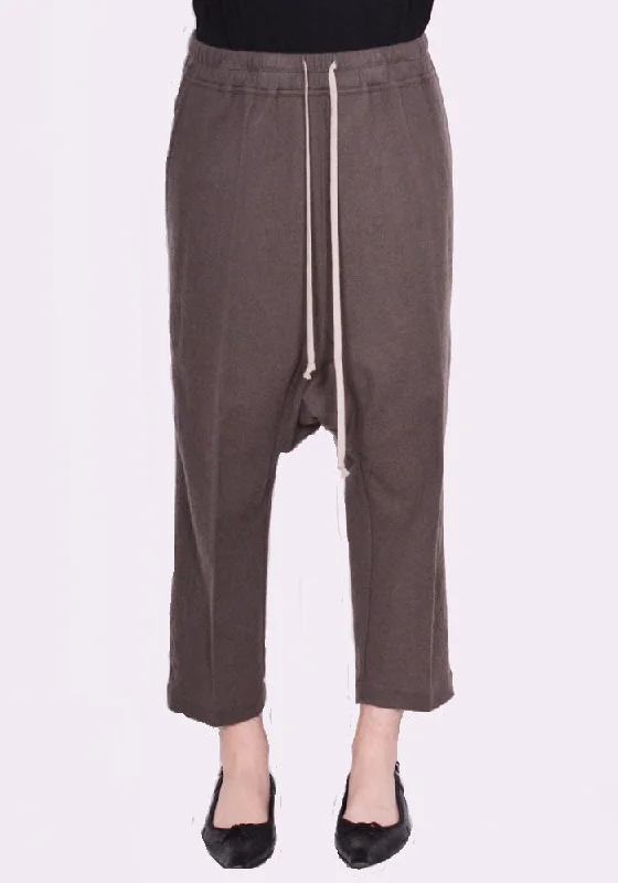 Women’s cargo joggers for sporty chic -RICK OWENS WOMEN RP02C1308 WN DRAWSTRING CROPPED PANTS DUST