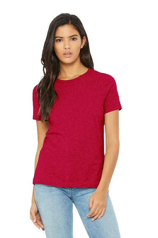 Women’s cotton button-up tops for everyday wear -Bella + Canvas Womens CVC Short Sleeve Crewneck T-Shirt - Heather Red