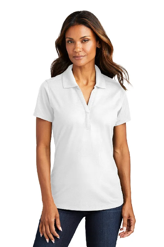 Women’s t-shirt tops for casual style -Port Authority Womens EZPerformance Moisture Wicking Short Sleeve Polo Shirt - White