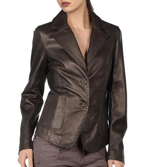 Women’s car coats for classic silhouette -Super Silky Women Leather Coats