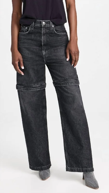 Women’s velvet pants for luxurious feel -Risha Zip Utility Jean In Sin