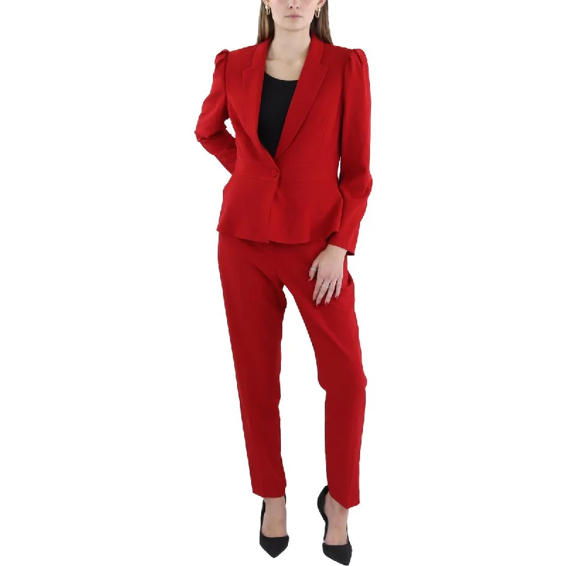 Women’s lace-up jackets for edgy details -Womens Crepe 2PC One-Button Suit