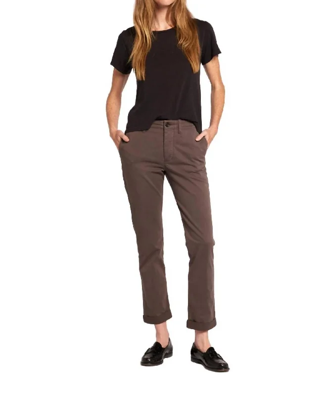 Women’s paperbag denim pants for trendy style -Captain Pant In Gravel