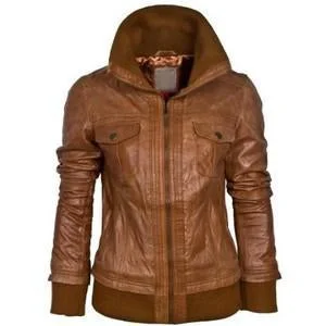 Women’s faux leather jackets for trendy edge -Super Mekkway Women Bomber Leather Jackets